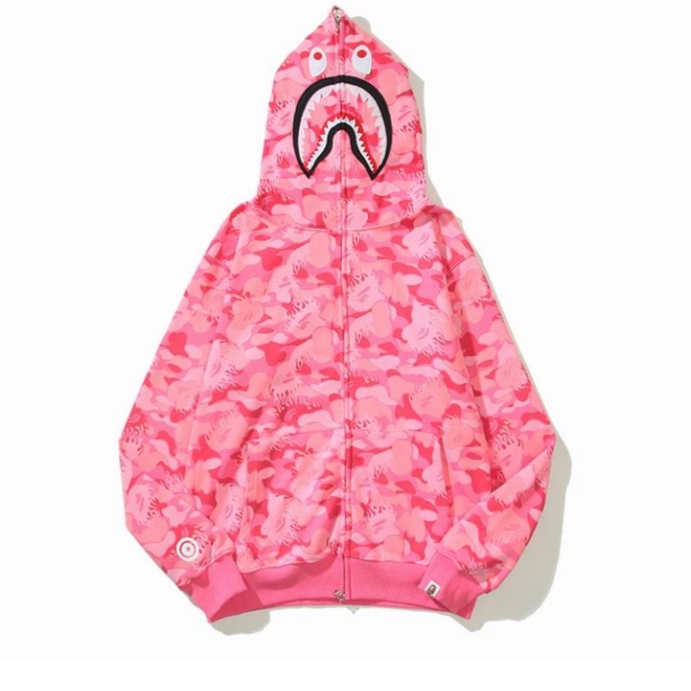 Pink Bape hoodie large worn once comes with bag